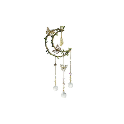 Hemp Rope Leaf Hand Crystal Decoration