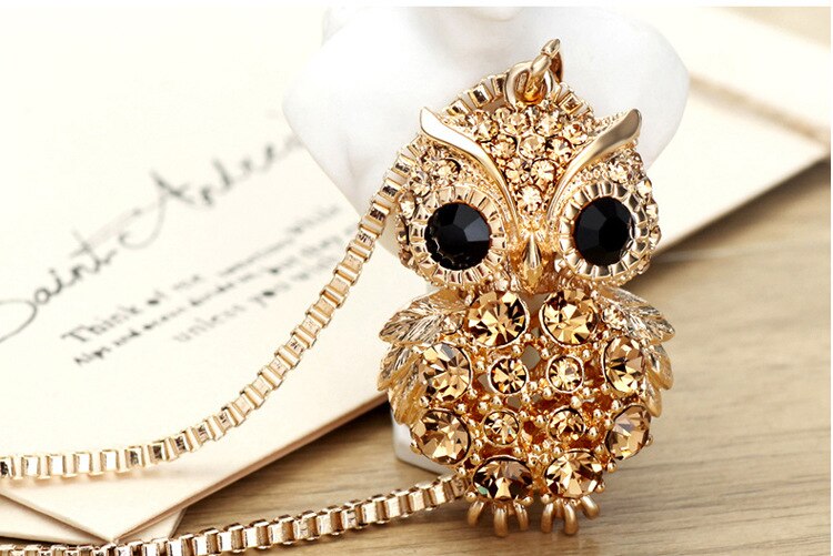 Charming Fashion Owl Pendant Long Sweater Chain Necklaces