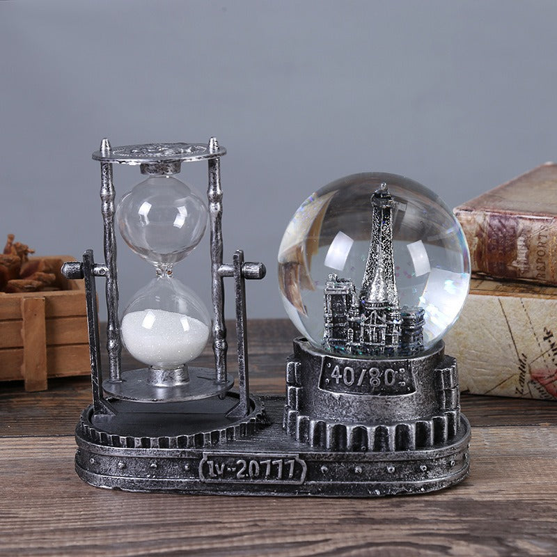 European Style Time Crystal Ball Hourglass