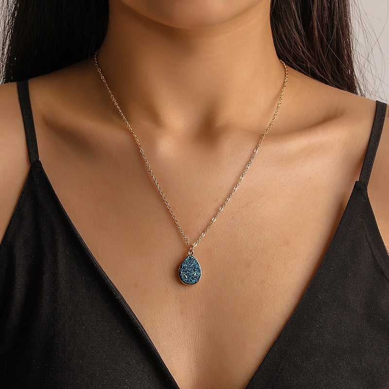 Simple Water Drop Crystal Necklace