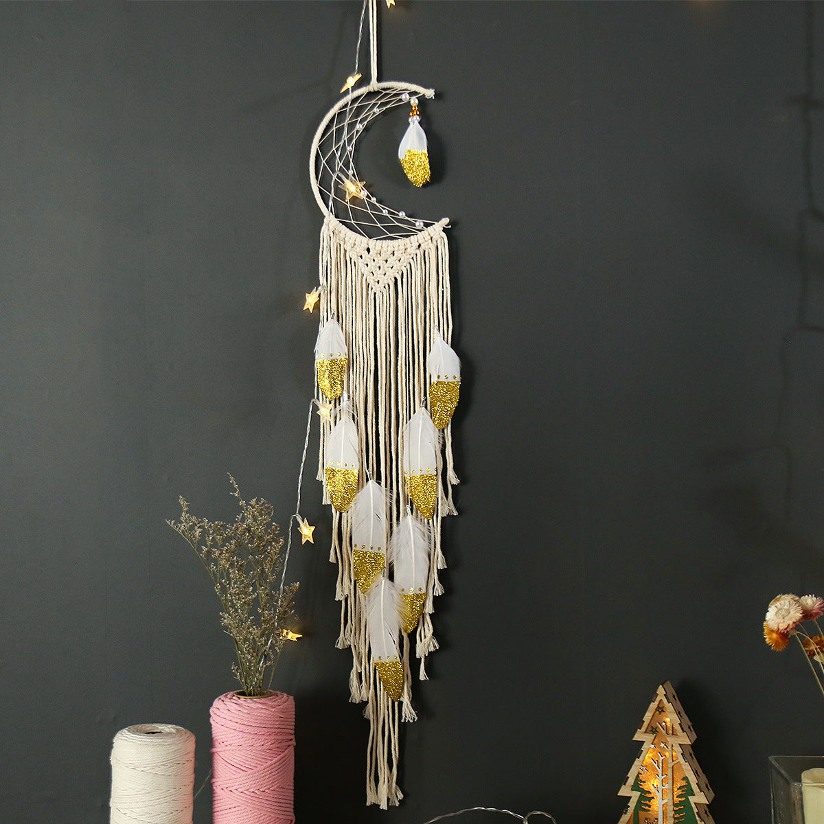 Hand Woven Cotton Thread Tassel Tapestry