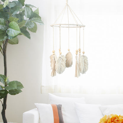 Iron Ring Leaves Tassel Wind Chime