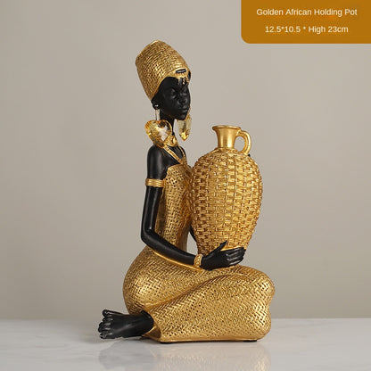 African girls' home resin ornaments and character decorations