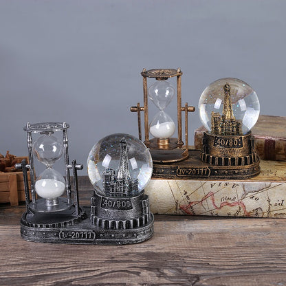 European Style Time Crystal Ball Hourglass
