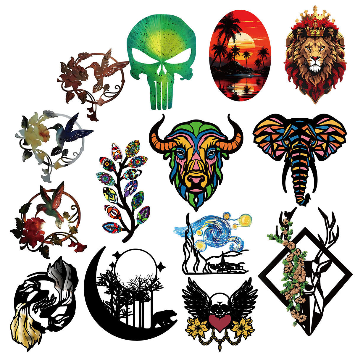 Iron animals pendants metal decorations
