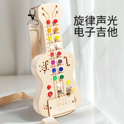 Wooden LED switch light melodic sound guitar