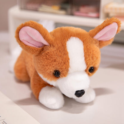 Heavy Particle Small Size Dog Lying Plush Toy