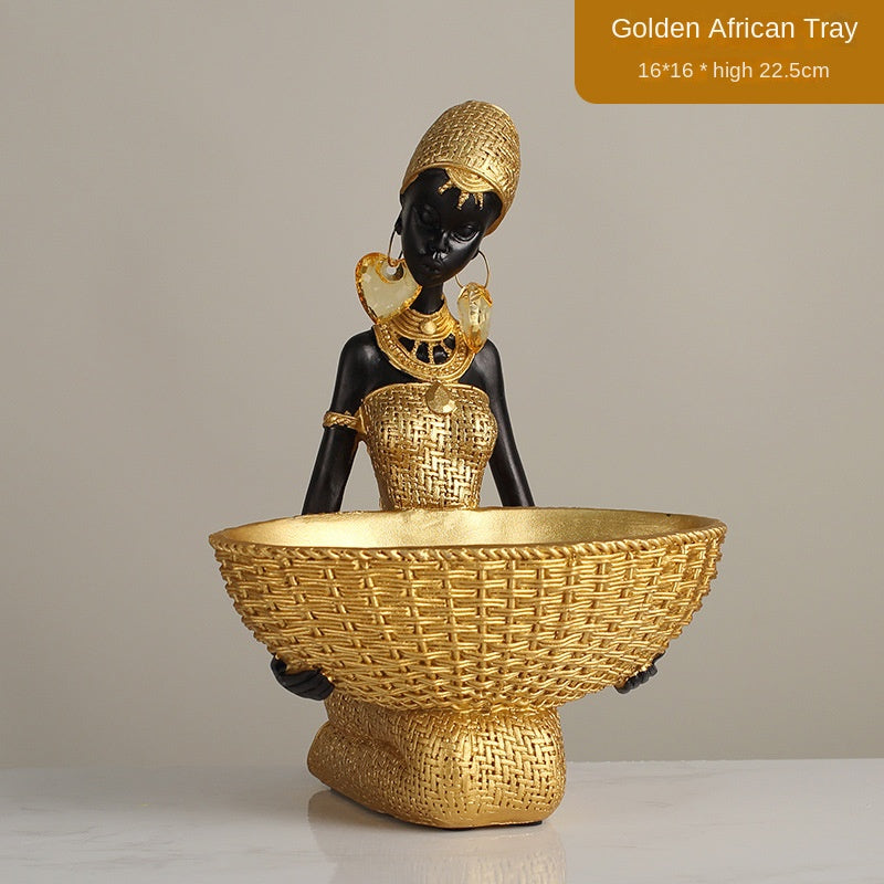 African girls' home resin ornaments and character decorations