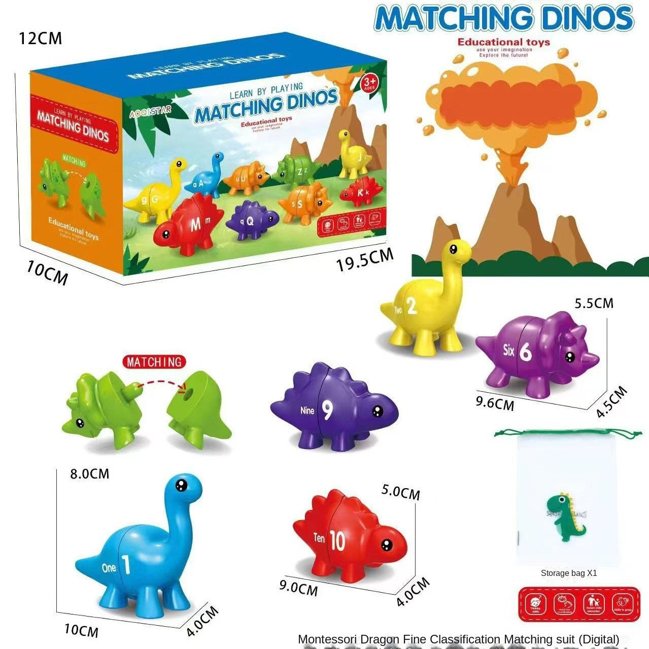 Cross-border Early Education Dinosaur Alphabet Matching Puzzle Toy