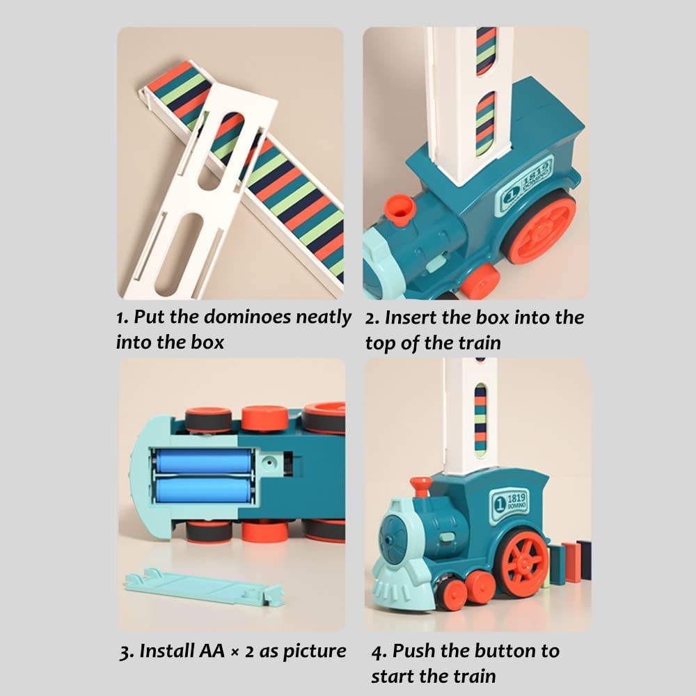 Train Toys Colored Dominoes Set 40/60/80/100