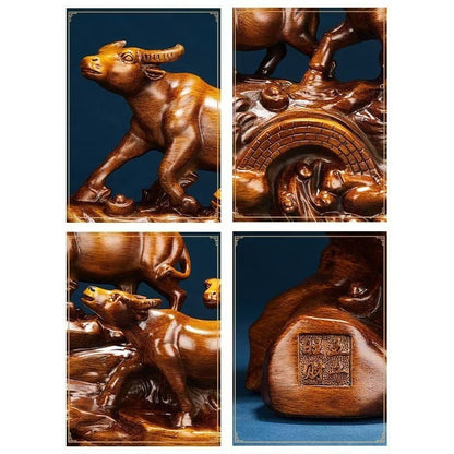 Five Bulls and Ox Qi soaring into the sky home decor