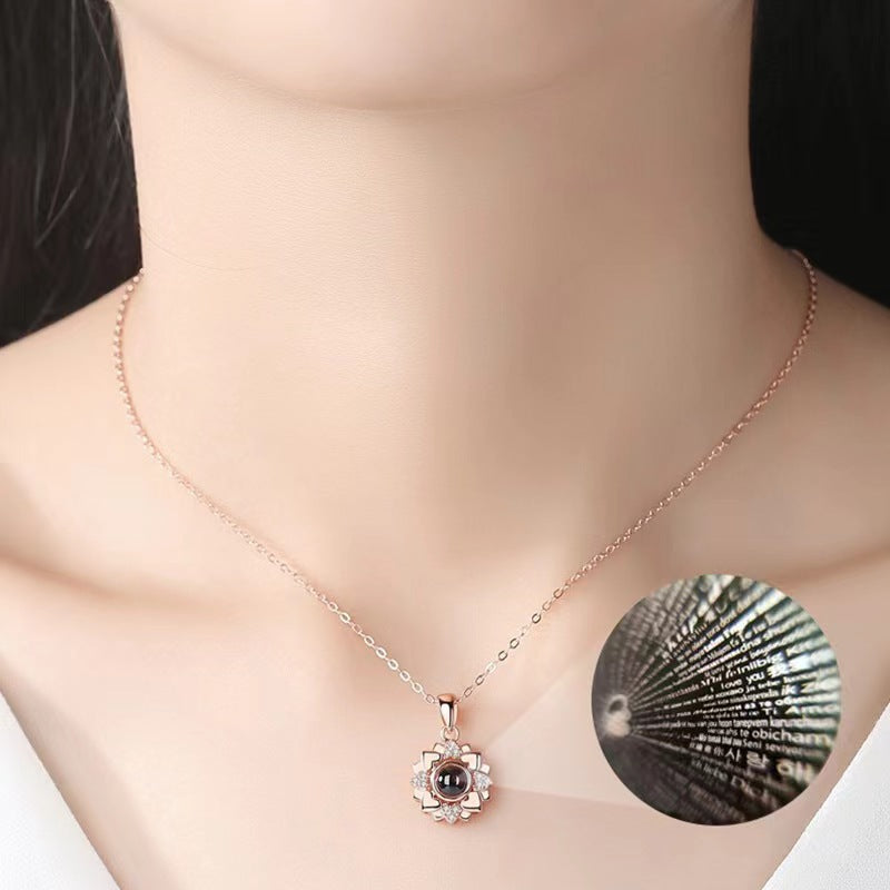 Sunflower Projection Necklace