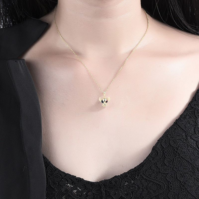 Gold Cartoon Clavicle Chain S925 Sterling Silver Necklace