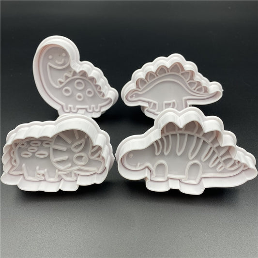 4Pcs/Set Dinosaur Plastic Decorative Biscuit Mold