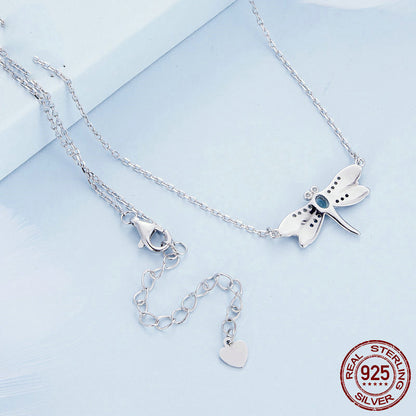 Colorful Delicate Dragonfly Necklace for Women