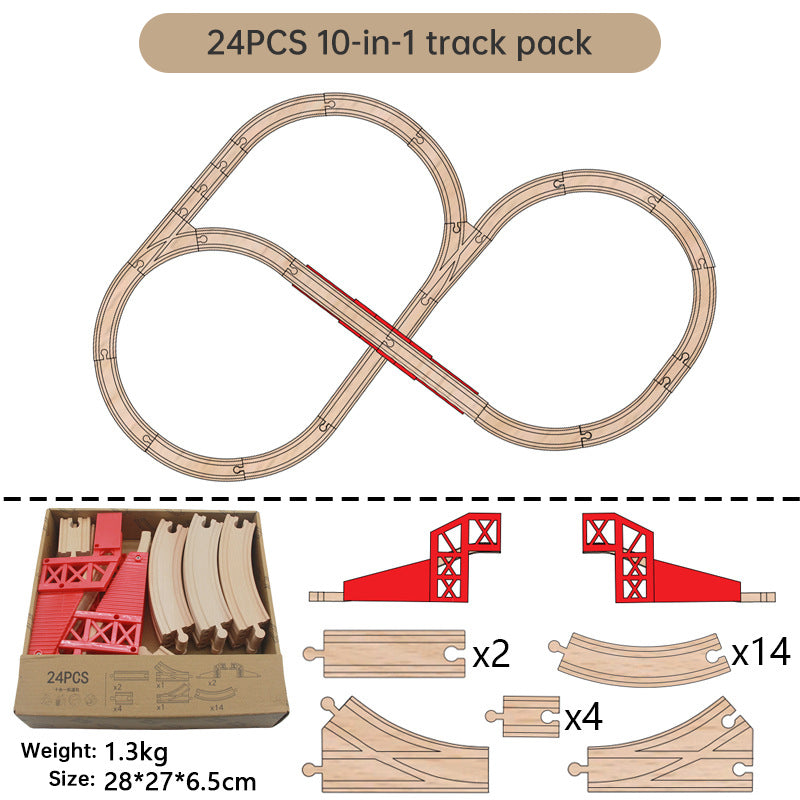 Wooden Train Track Set
