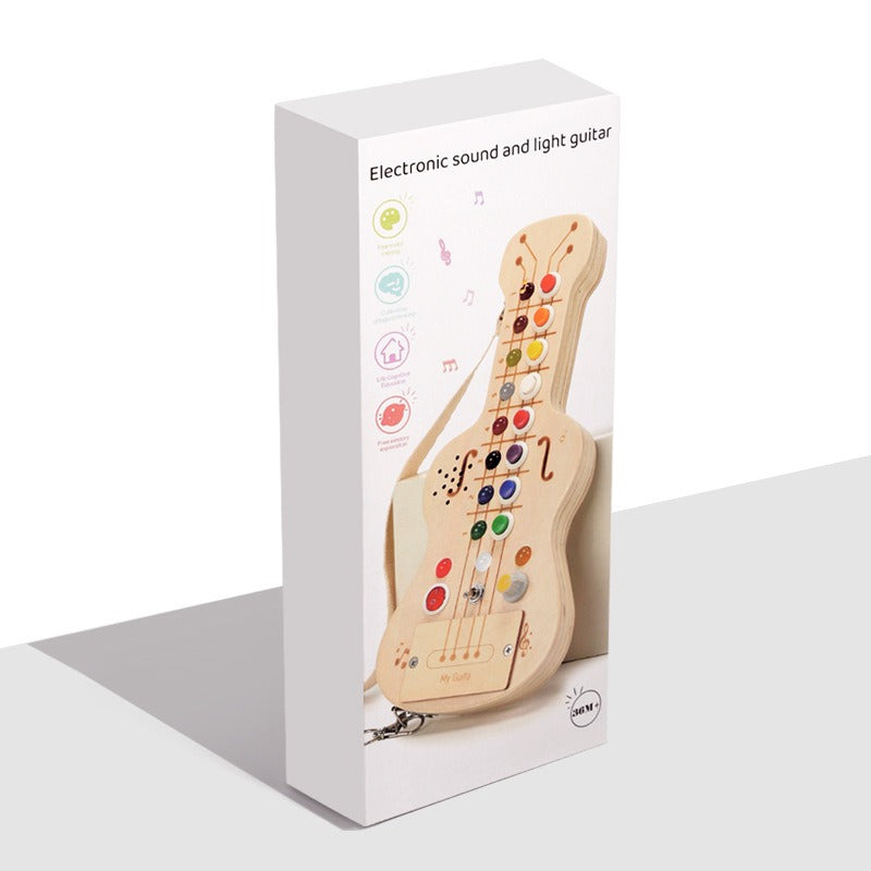 Wooden LED switch light melodic sound guitar