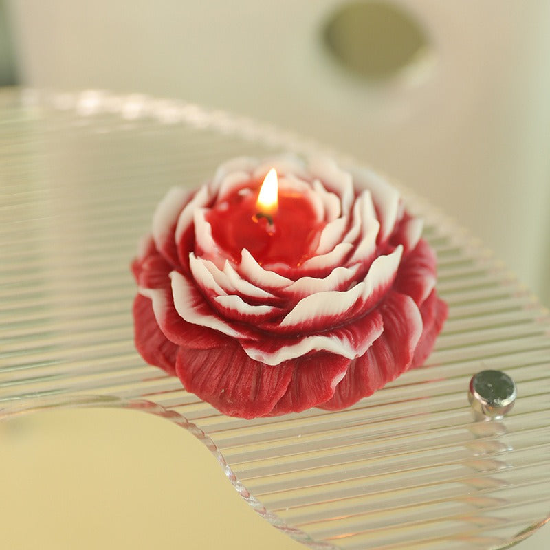 Pure handmade peony shaped aromatherapy candle