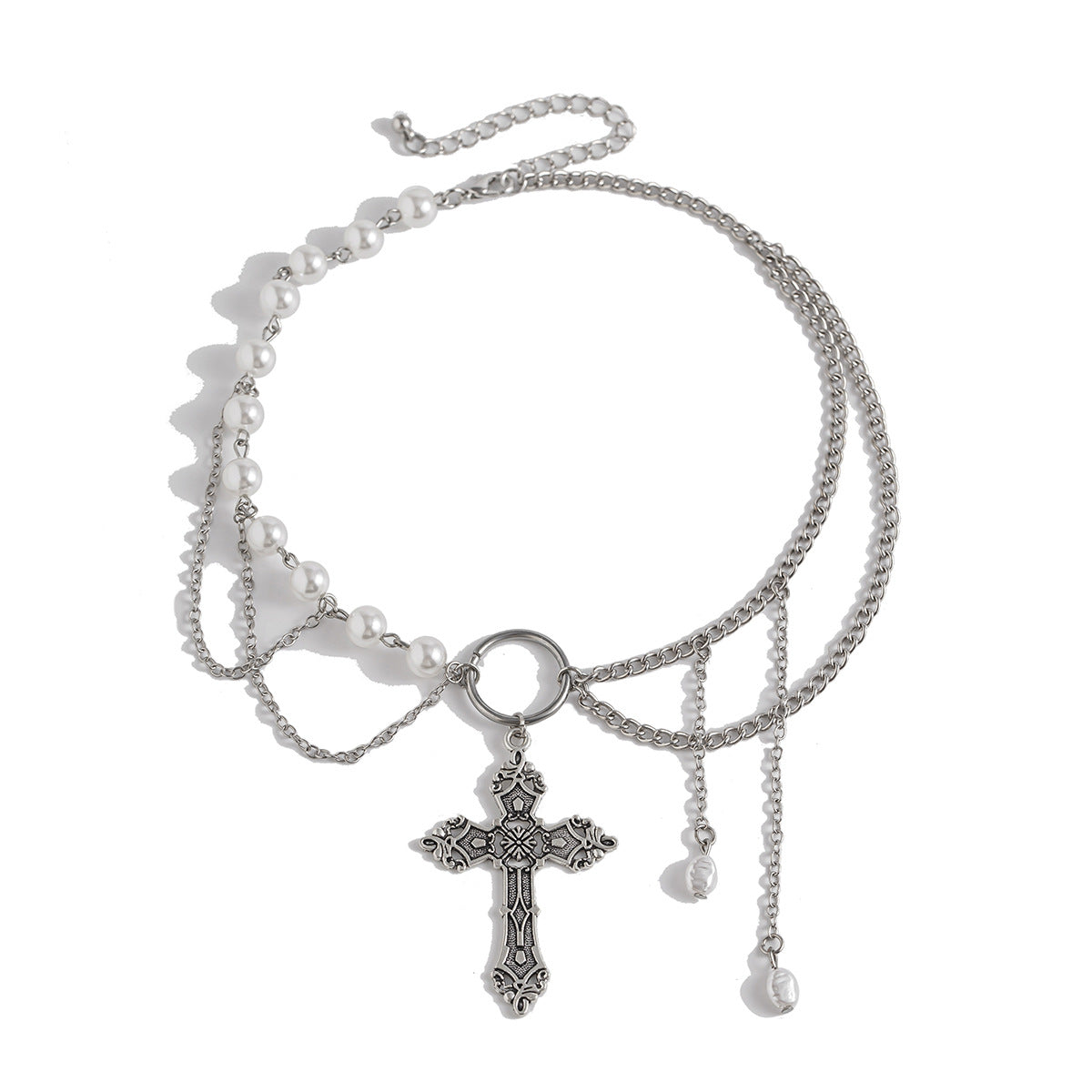 Gothic style cross alloy necklace