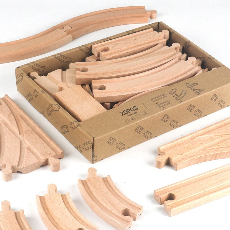Wooden Train Track Set