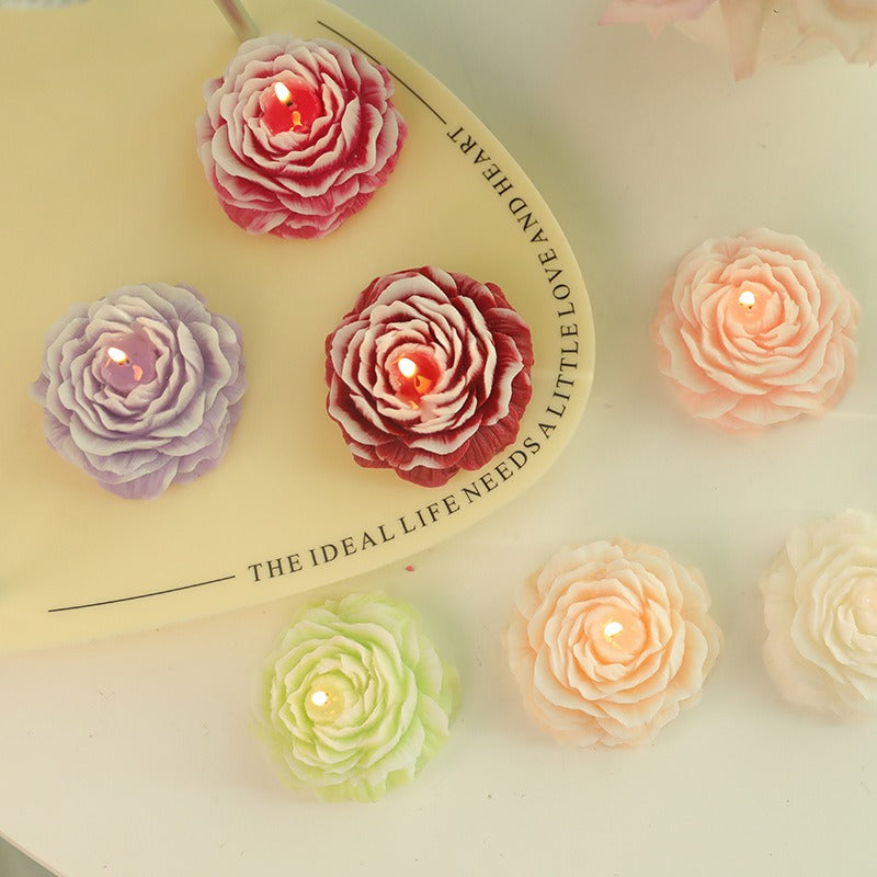 Pure handmade peony shaped aromatherapy candle
