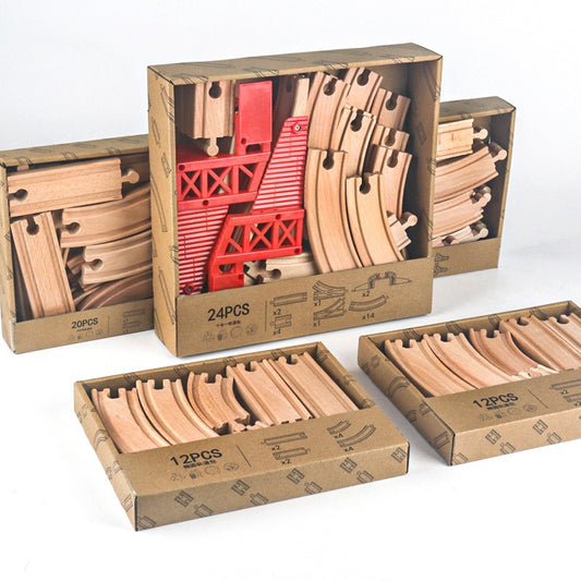 Wooden Train Track Set