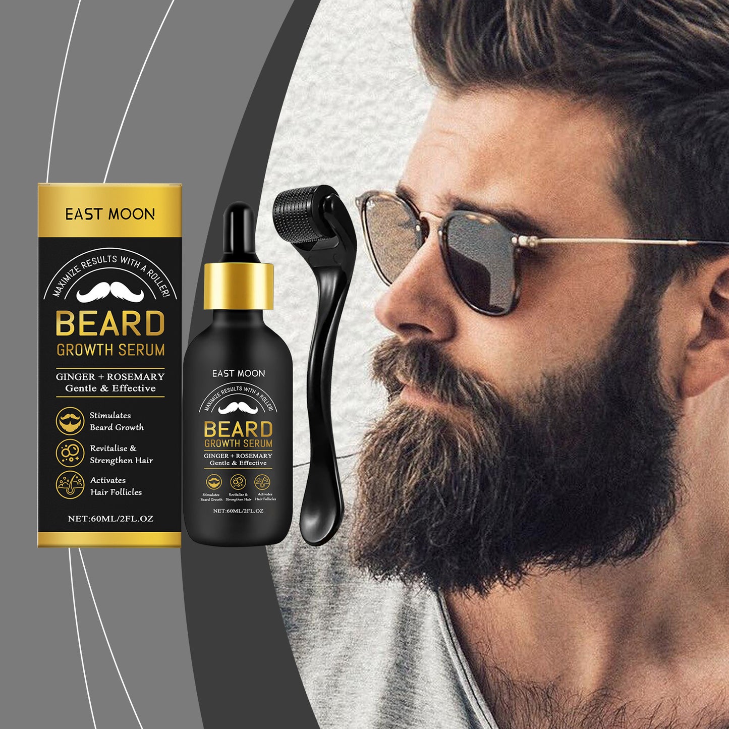 East Moon Men's Beard Care Oil set
