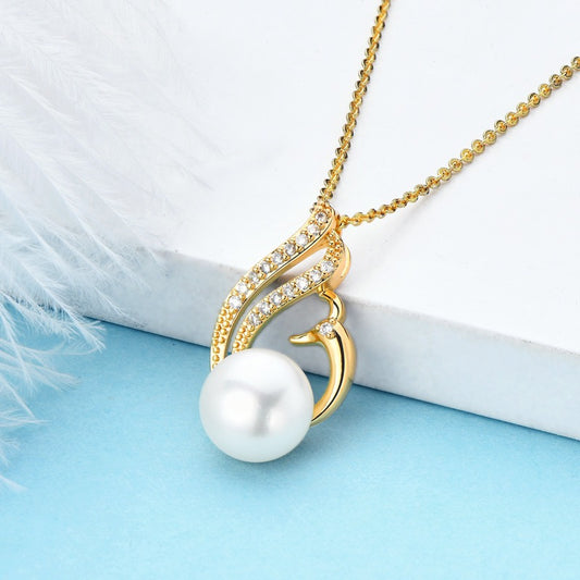 Swan Kiss Pearl Pendant