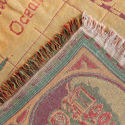 World map Cotton Bohemian Plaids Blanket