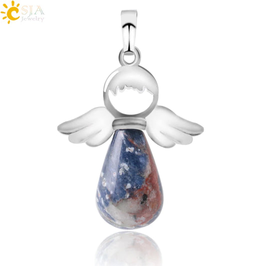 Natural Stones Angels Pendant for Necklace