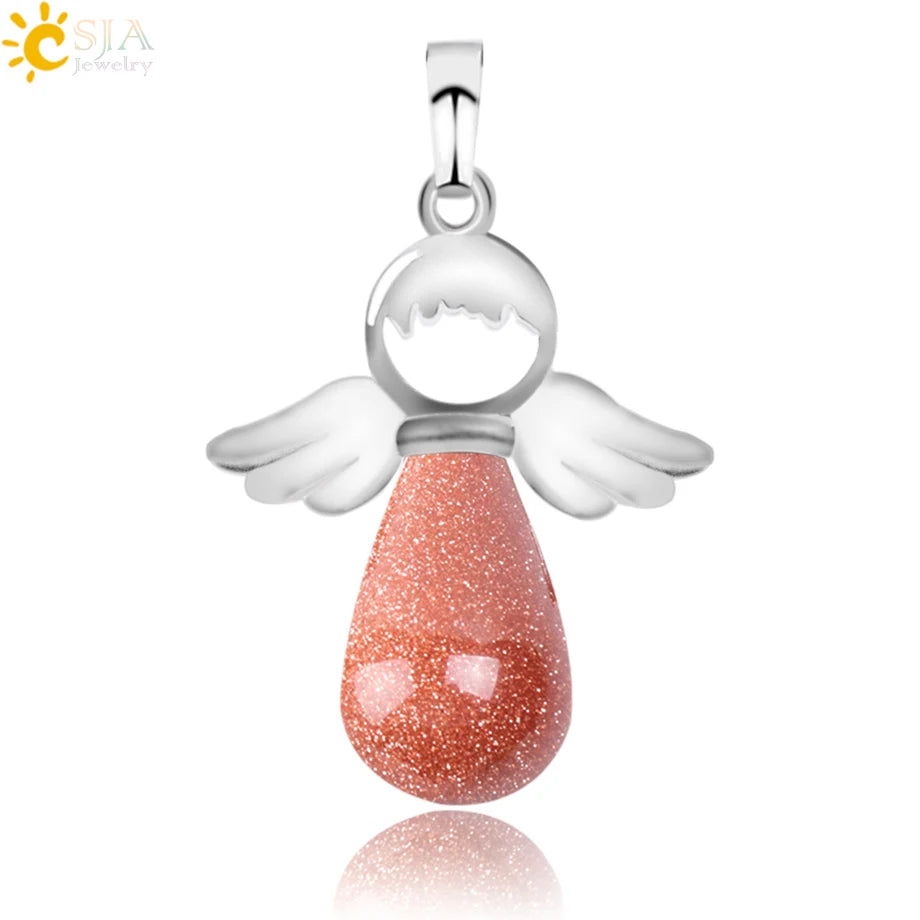 Natural Stones Angels Pendant for Necklace