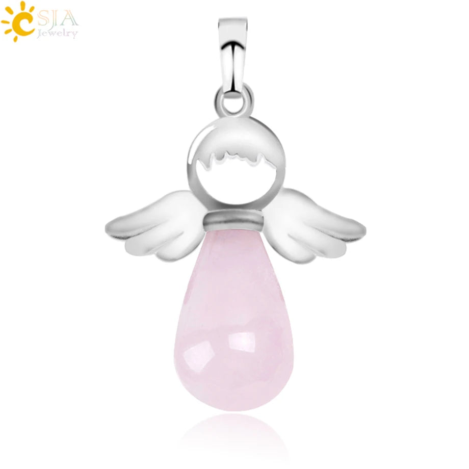 Natural Stones Angels Pendant for Necklace