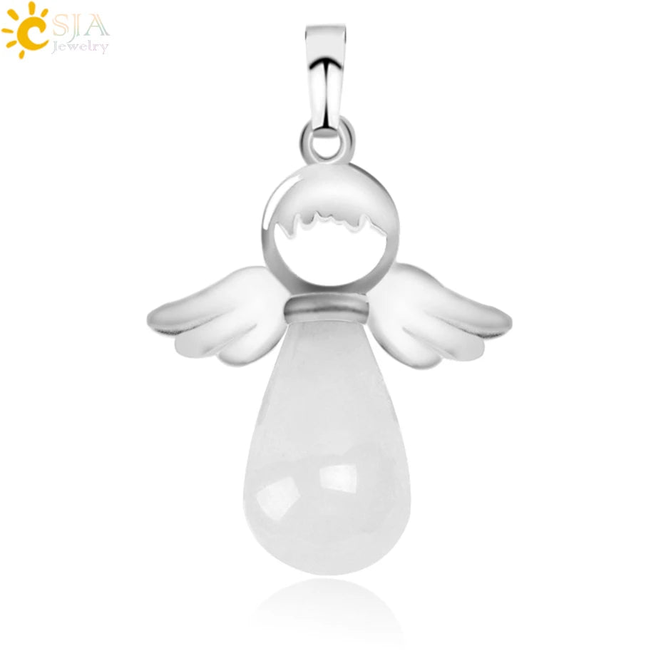 Natural Stones Angels Pendant for Necklace