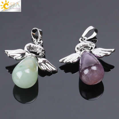 Natural Stones Angels Pendant for Necklace
