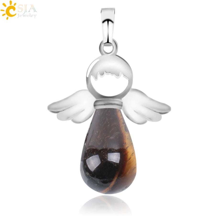Natural Stones Angels Pendant for Necklace