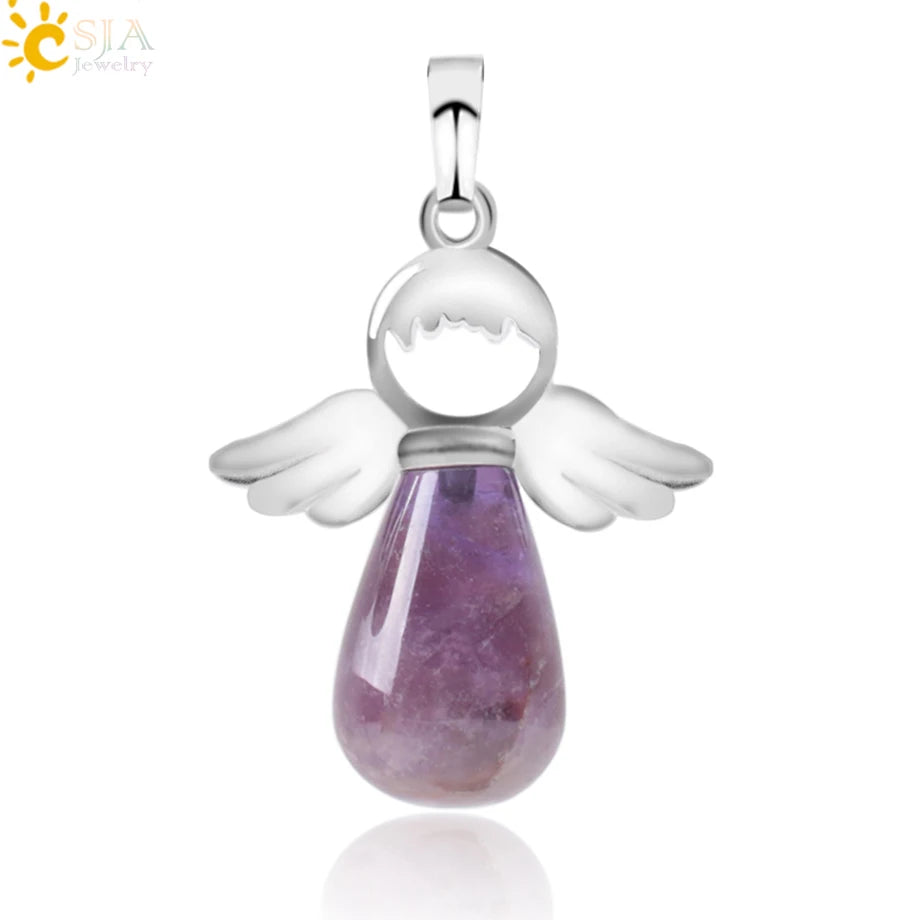 Natural Stones Angels Pendant for Necklace