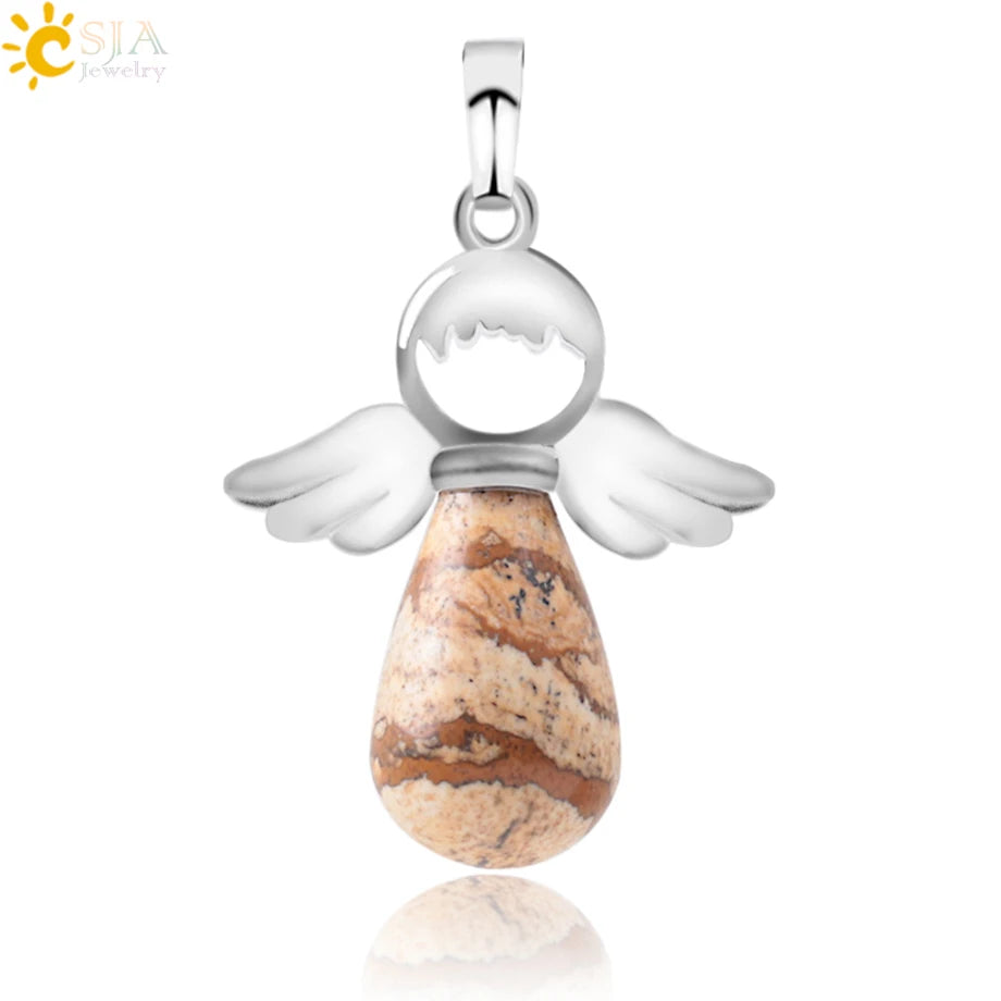Natural Stones Angels Pendant for Necklace