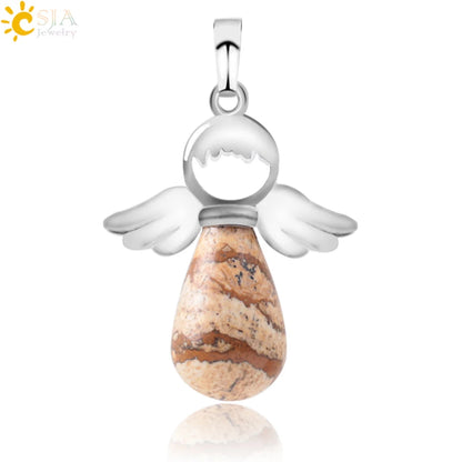 Natural Stones Angels Pendant for Necklace