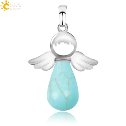 Natural Stones Angels Pendant for Necklace