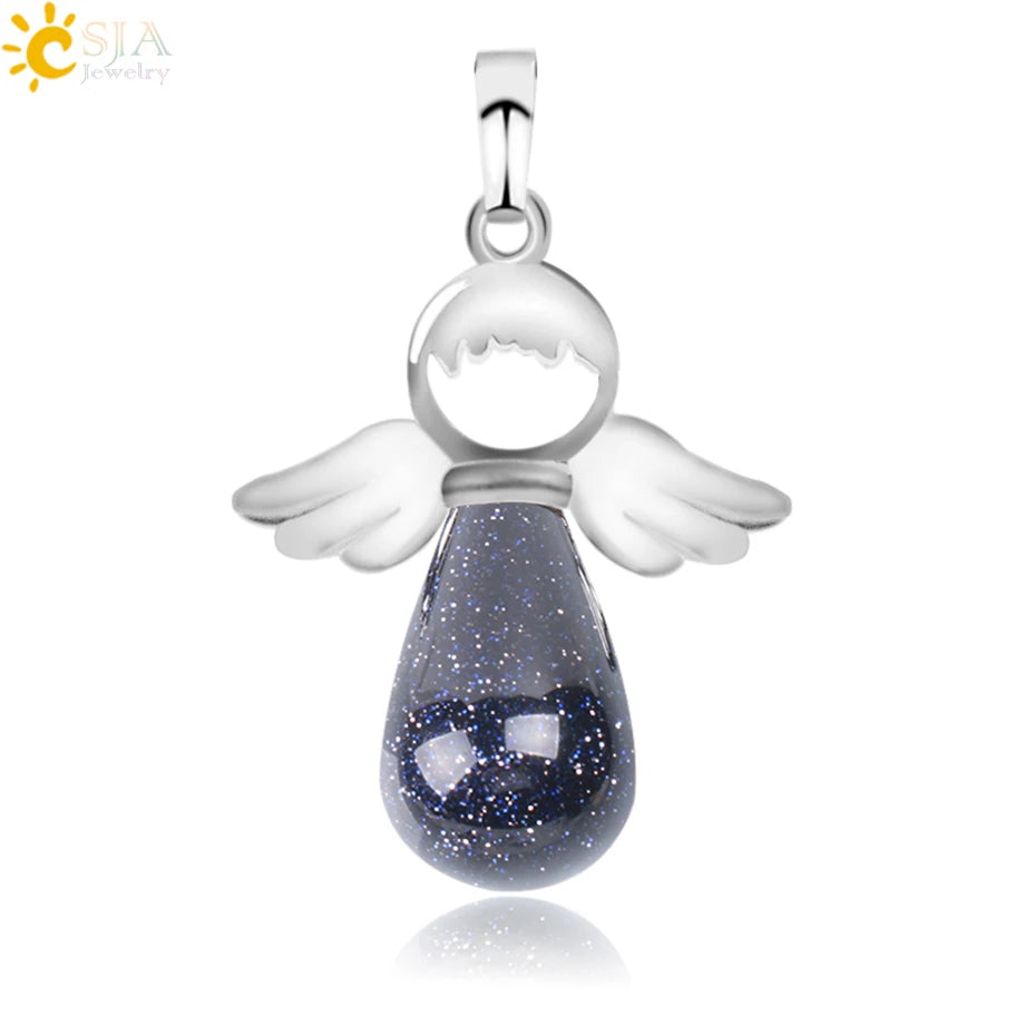 Natural Stones Angels Pendant for Necklace
