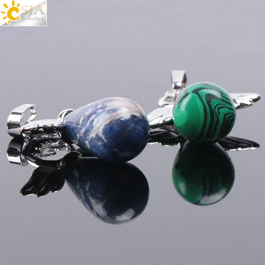 Natural Stones Angels Pendant for Necklace