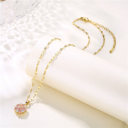 Crystal Cherry Blossom Pendant Necklace