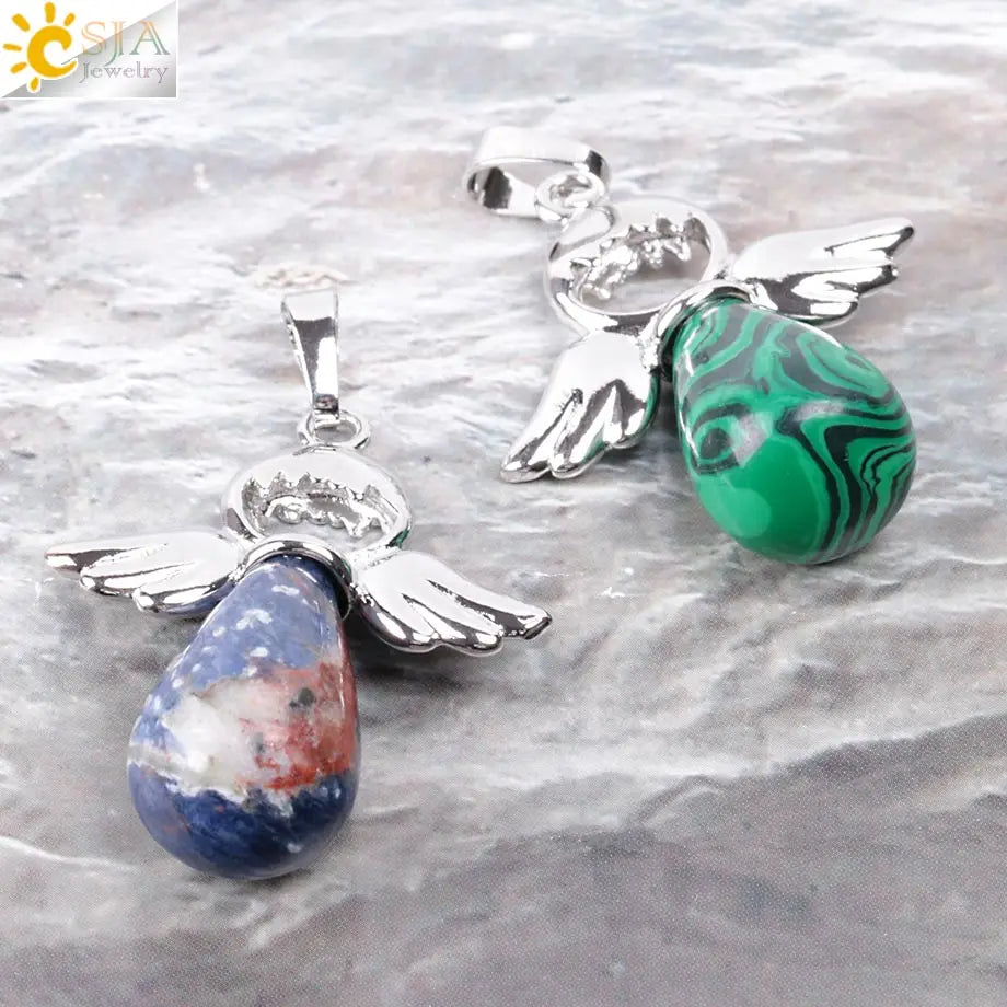 Natural Stones Angels Pendant for Necklace
