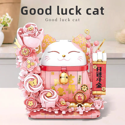 Lucky Cat Building Bricks Set With Lights
