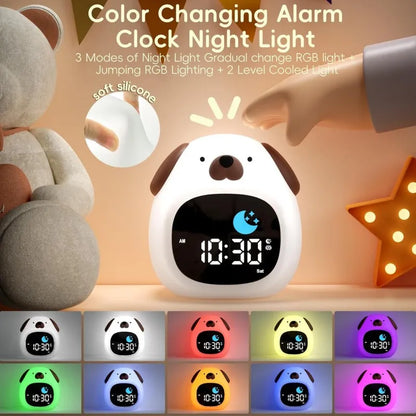 Cute Puppy Night Light Alarm Clock
