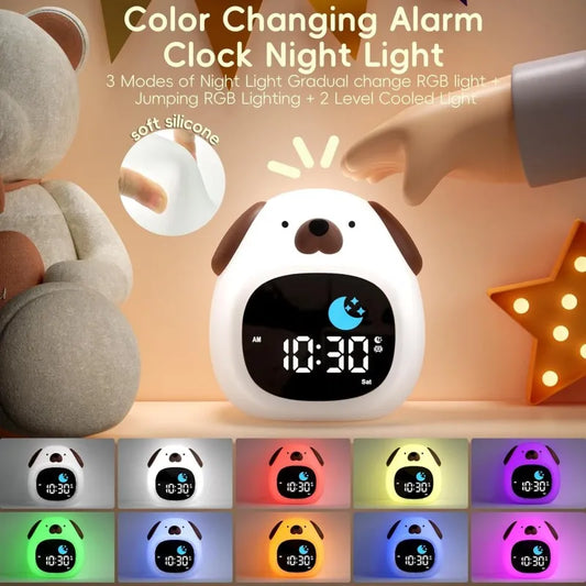 Cute Puppy Night Light Alarm Clock