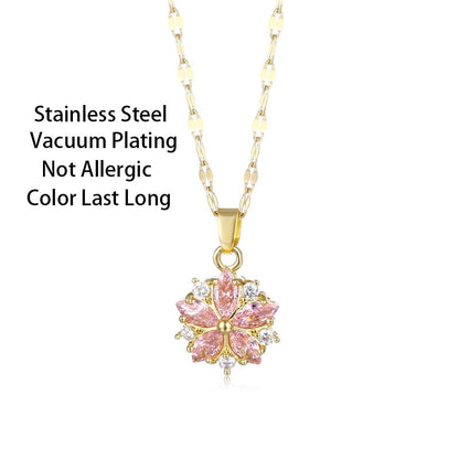Crystal Cherry Blossom Pendant Necklace