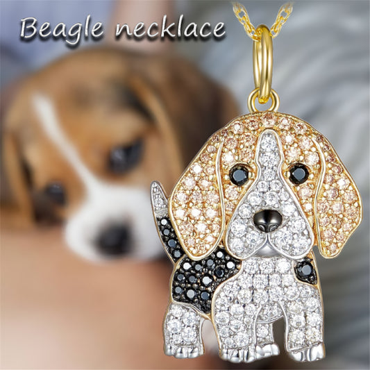 Cute Beagle Dog Pendant Necklace