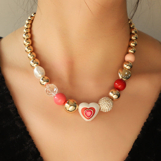 Peach Pearl Heart Jewelry