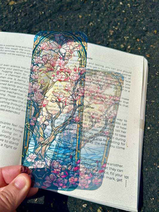 Stained Glass Cherry Blossom Bookmark